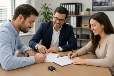 Ambiente de trabalho de um despachante com documentação de transferência de veículos.