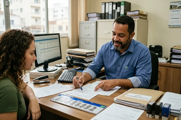 Profissional do despachante explicando como licenciar um veículo em Itaperuna.